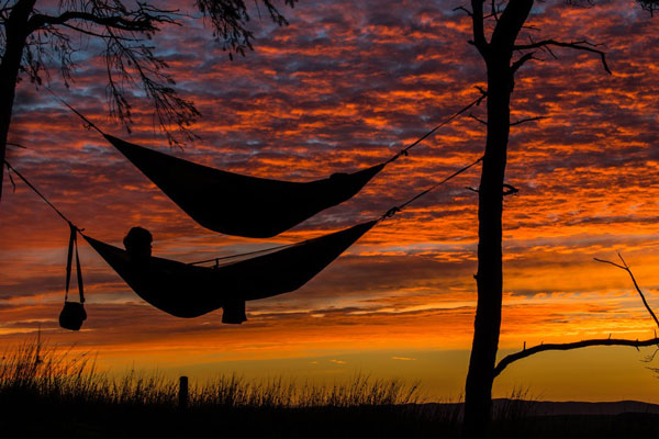 Person relaxing in a hammock shadow, representing the gap between resting and productive action in Lifestyle Inertia Design